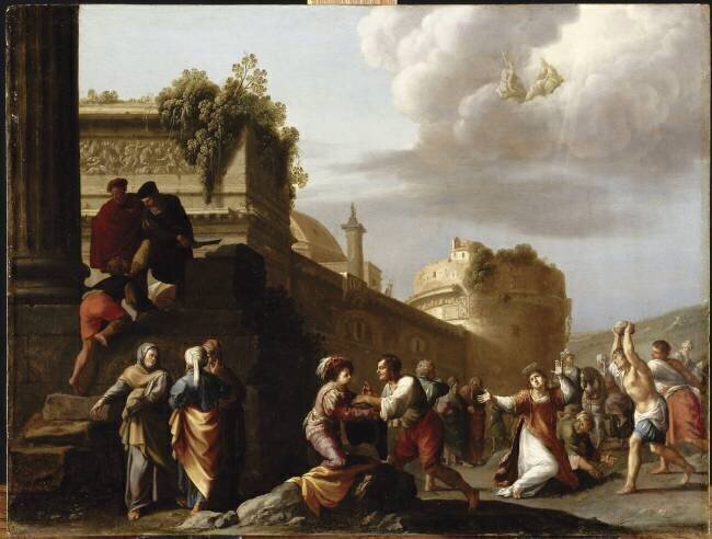 La Lapidation de Saint Etienne Cornelis van Poelenburgh