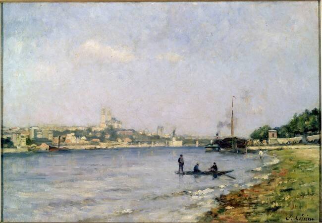 La Seine à Passy - Le Trocadéro et le pont de Grenelle vus du quai de Javel Stanislas Victor Edouard Lépine