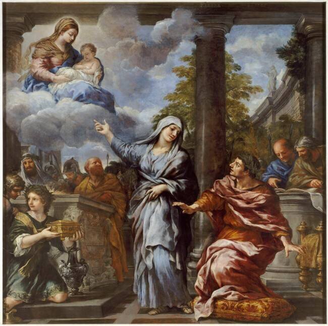 La Sibylle de Tibur annonce à Auguste la naissance du Christ Pierre de Cortone