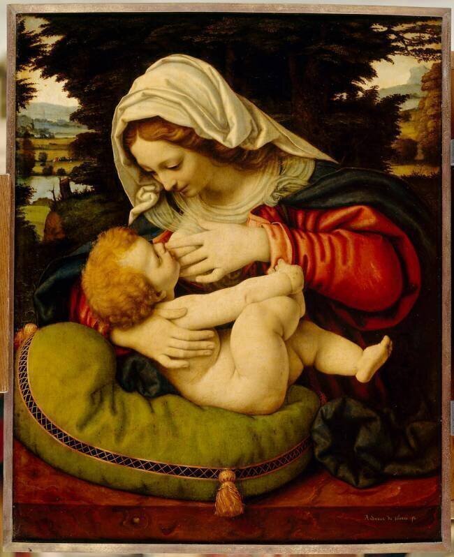 La Vierge au coussin vert Andrea Solario