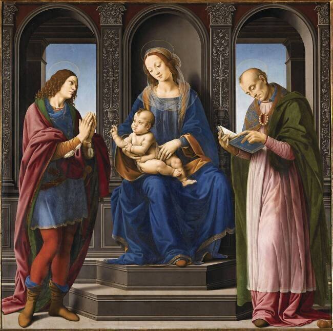 La Vierge et l'Enfant entourés de saint Julien et saint Nicolas de Myre Lorenzo di Credi