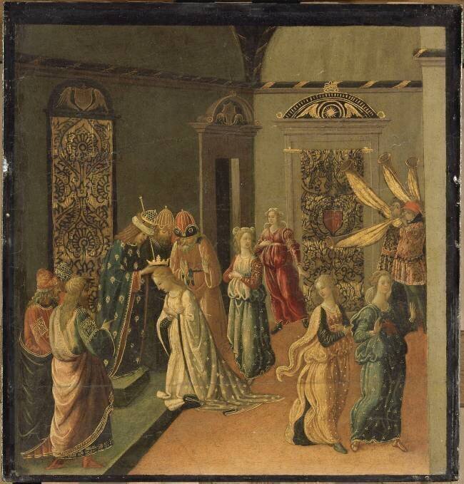 Le couronnement d'Esther par Assuerus Jacopo del Sellajo