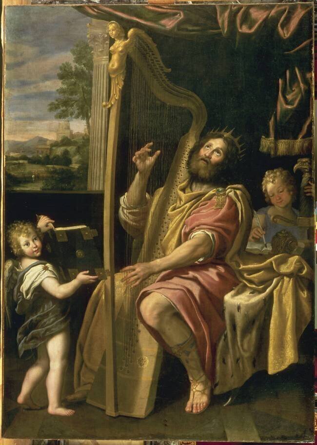 Le Roi David jouant de la harpe Le Dominiquin