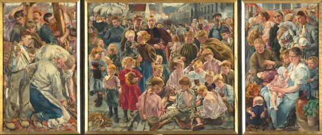Les âges de l'ouvrier, triptyque Léon Frédéric