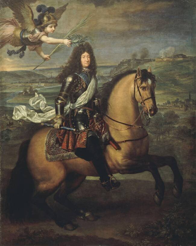 Louis XIV à cheval couronné par la Victoire, devant Namur Pierre Mignard