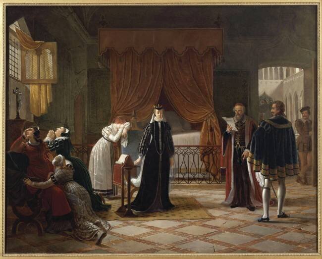 Marie Stuart, reine d'Ecosse, recevant sa sentence de mort que vient de ratifier le Parlement. Jean Baptiste Vermay