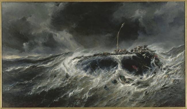 Naufrage du trois-mâts L'Emily en 1823 Eugène Isabey