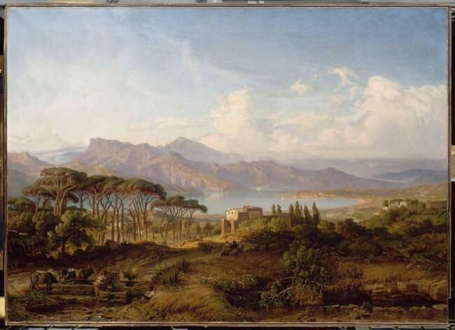 Paysage d'Italie August Lucas
