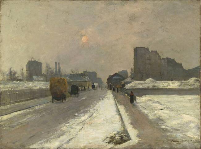 Paysage, neige à la porte d'Asnières René Billotte