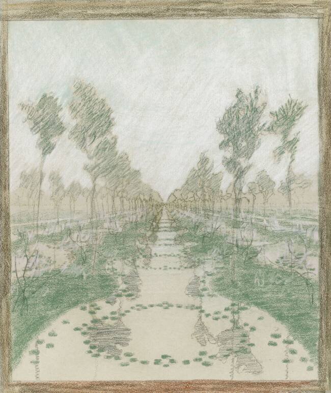 Peupliers et arbres en fleurs Charles-Marie Dulac