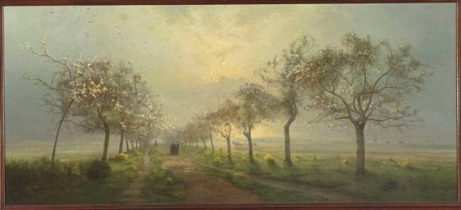 Pommiers et genêts en fleurs Antoine Chintreuil