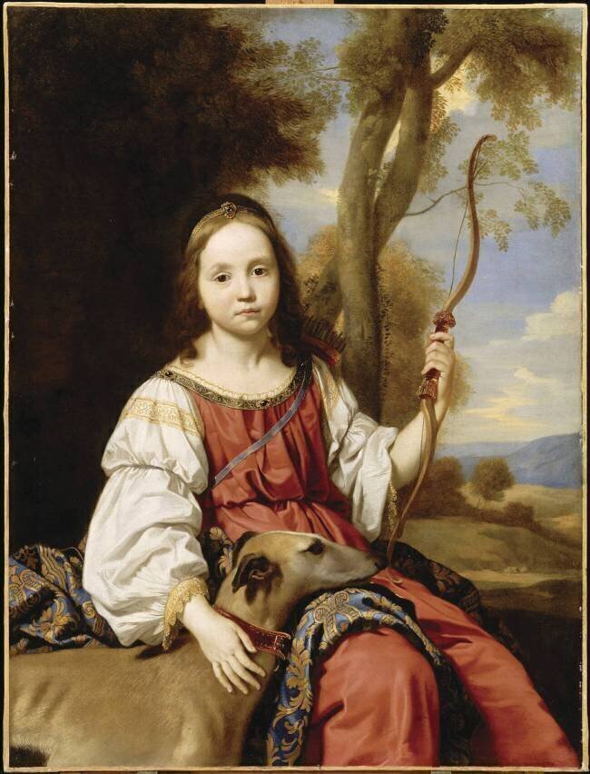 Portrait de fillette en Diane Abraham van den Tempel