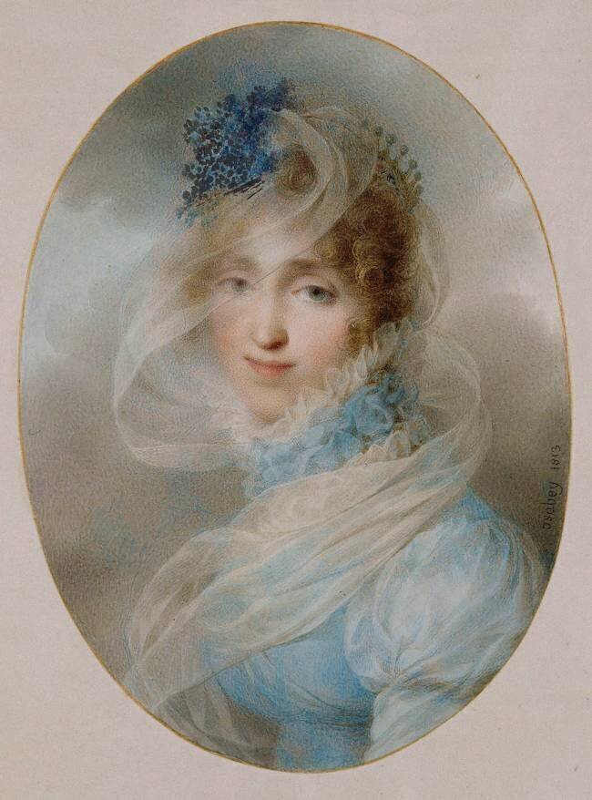 Portrait de la reine Hortense, faisant partie du carnet de romances personnel de la reine Hortense Jean-Baptiste Isabey