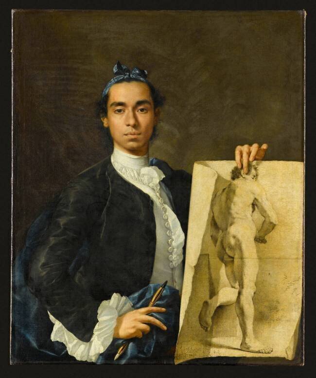 Portrait de l'artiste tenant une académie Luis Meléndez