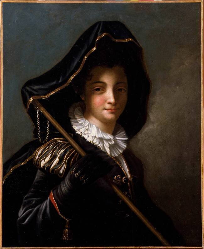 Portrait dit de la marquise de Moulins-Rochefort en costume vénitien Jean-Baptiste Santerre