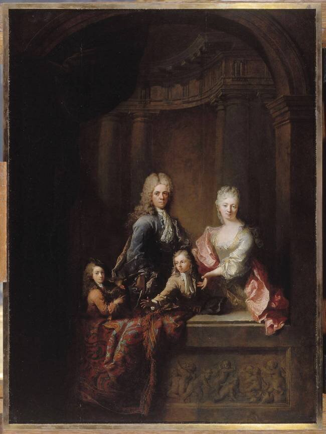 Portrait présumé de la famille Maupertuis Robert Le Vrac de Tournières