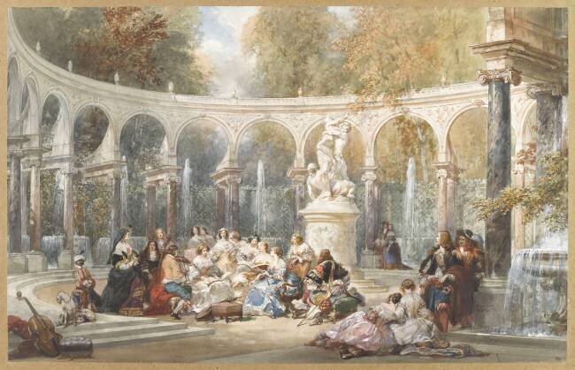 Réunion dans le bosquet de la colonnade à Versailles Eugène Lami