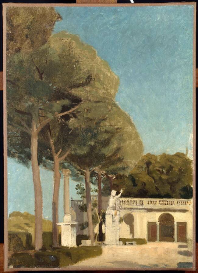 Rome, terrasse de la villa Médicis Ernest Hébert