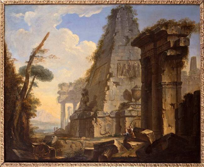 Ruines antiques avec une pyramide Jean Nicolas Servandoni