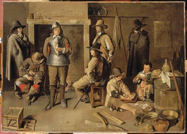 Soldats au repos dans une auberge Jean Michelin