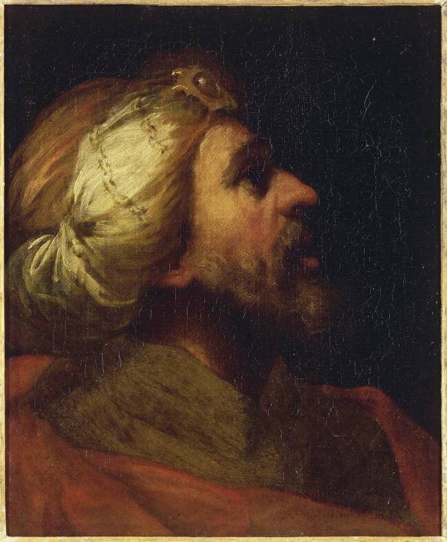 Tête d'homme coiffée d'un turban anonyme
