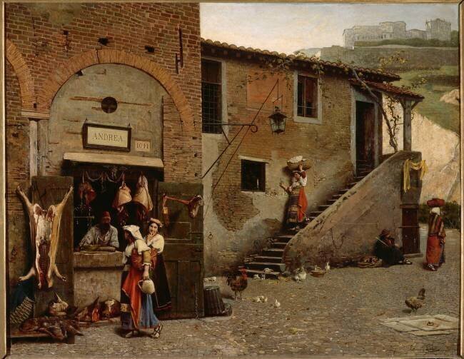 Un boucher au Transtevere à Rome Edmond Lebel