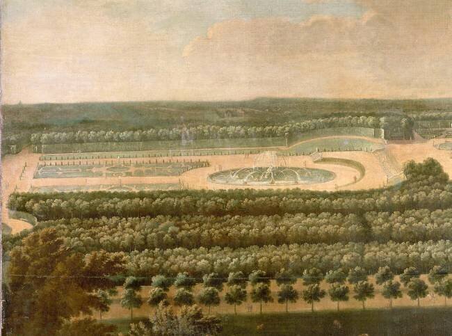 Vue de l'Orangerie, des parterres et du château de Versailles prises des hauteurs de Satory Etienne Allegrain