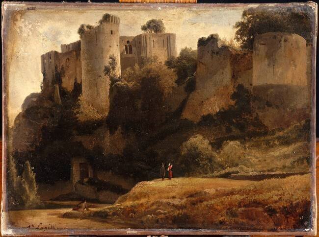 Vue du château de Falaise Louis-Auguste Lapito