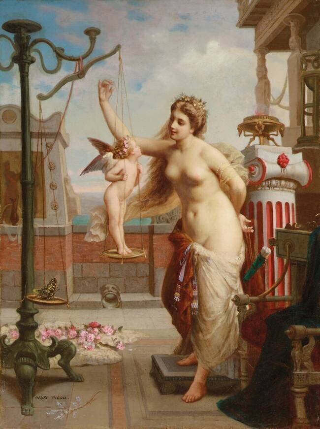 La Pesée de Cupidon Henri-Pierre Picou