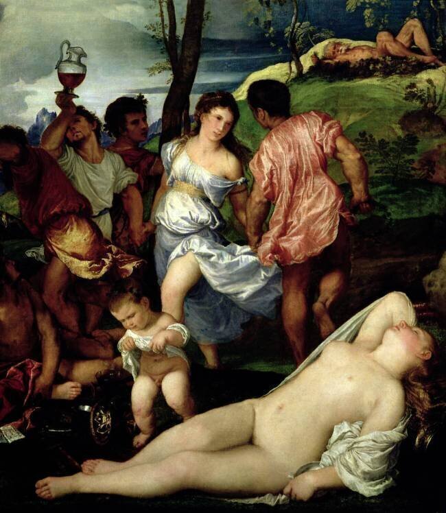Bacchanale des Andriens (Détail) Titien