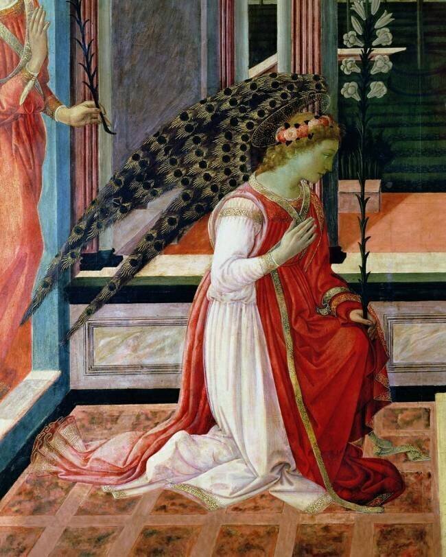 Détail de l'Annonciation Filippino Lippi