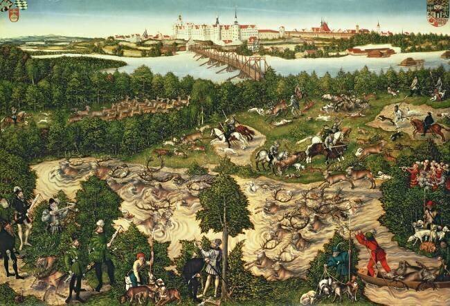 Hunt in Honour of the Emperor Charles V near Hartenfels Castle Lucas Cranach l'Ancien
