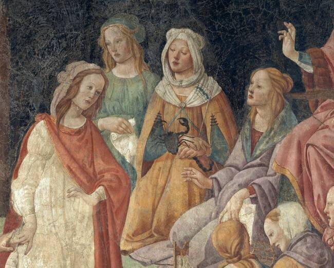 Jeune homme devant l'Assemblée des Arts Libéraux (détail) Sandro Botticelli