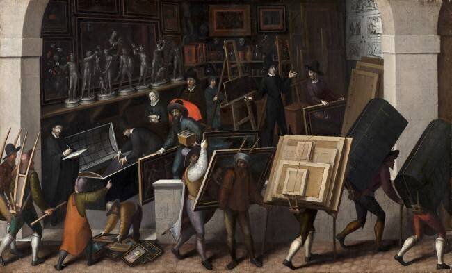 La confiscation du contenu de l'atelier d'un peintre François Bunel