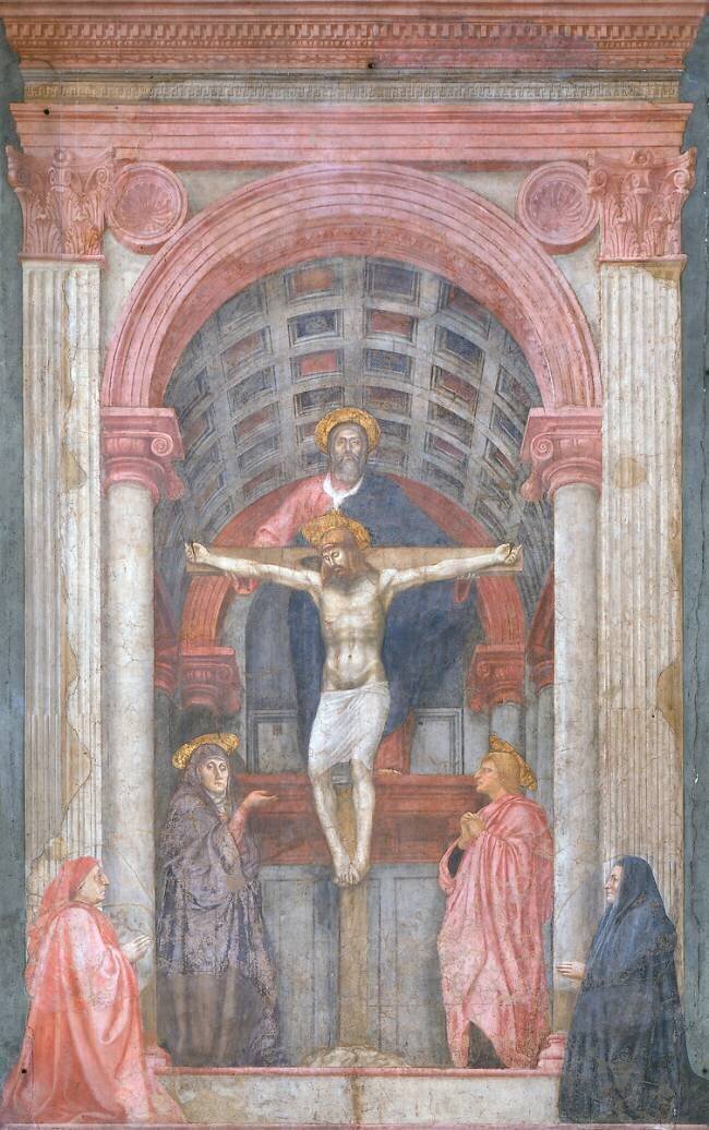 La Trinité, fresque de l'église de Santa Maria Novella à Florence Tommaso Masaccio