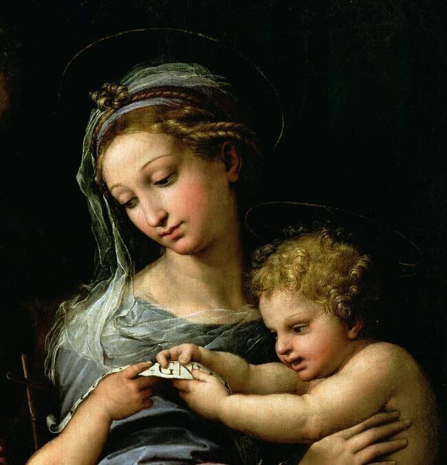 La Vierge à la rose (Détail) Raphaël