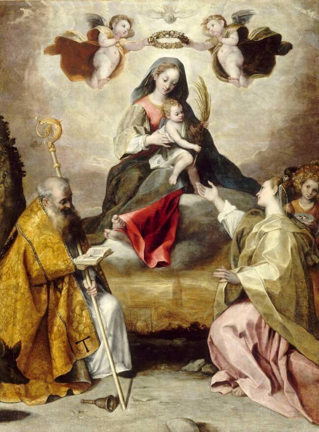 La Vierge à l'Enfant en gloire avec Saint Antoine abbé et Sainte Lucie Baroccio