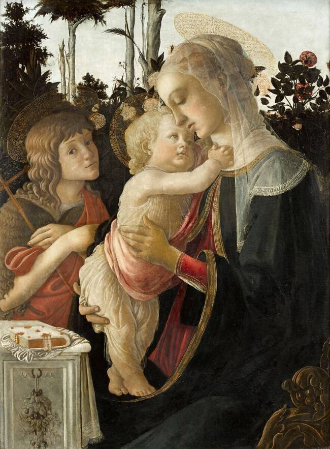 La Vierge et l'Enfant avec saint Jean-Baptiste enfant Sandro Botticelli