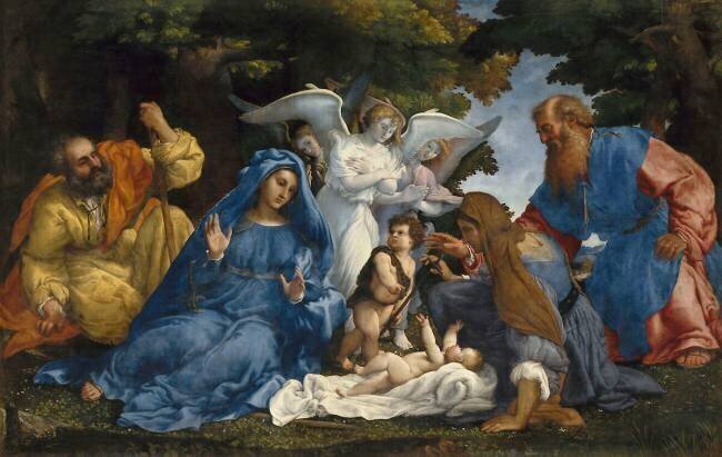 L'Adoration de l'Enfant Jésus Lorenzo Lotto