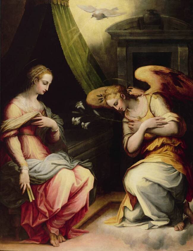 L'Annonciation (partie centrale d'un triptyque) Giorgio Vasari