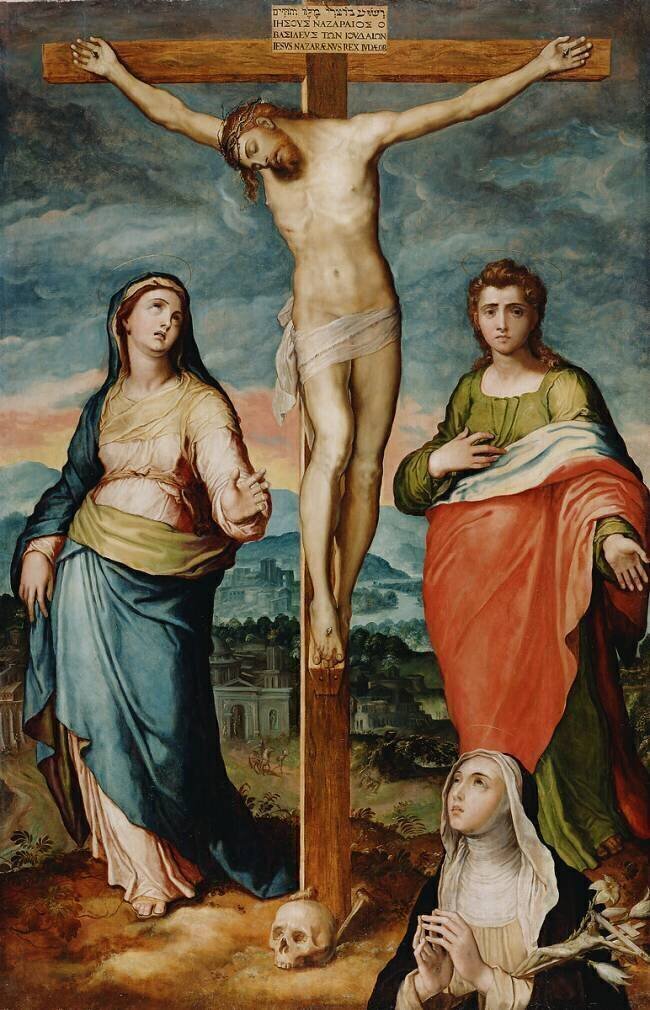 Le Christ en croix avec les saints Marie Marco Pino