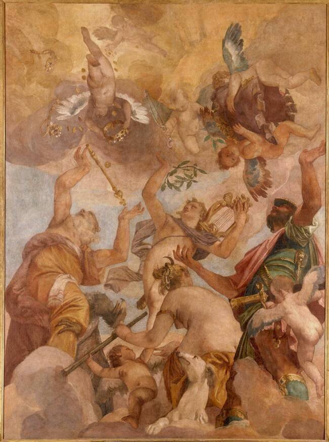 Les Dieux de l'Olympe : Jupiter, Apollon, Diane et Mars Paolo Veronese