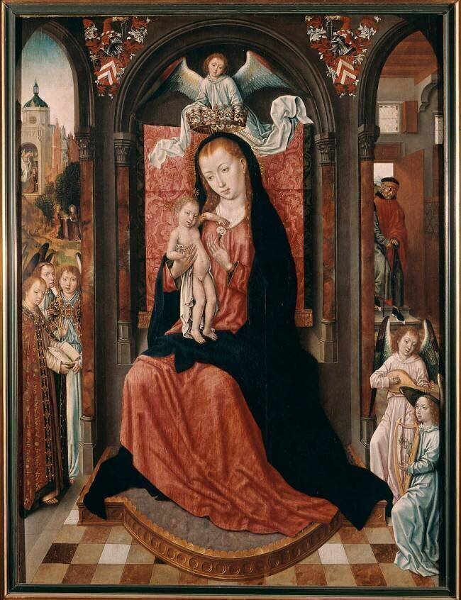 Madone entourée d'anges Maître de la Légende de Sainte Ursule