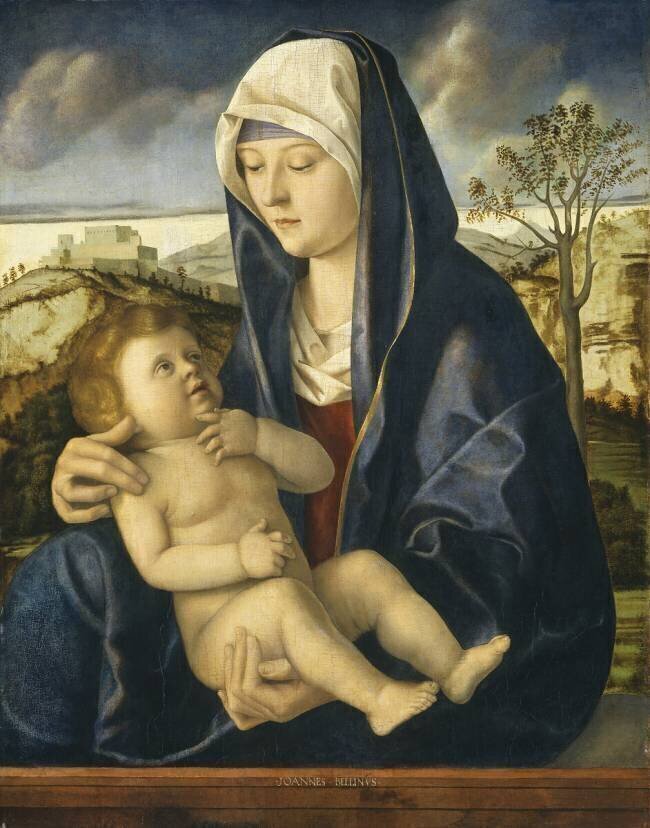 Madone et enfant dans un paysage Giovanni Bellini