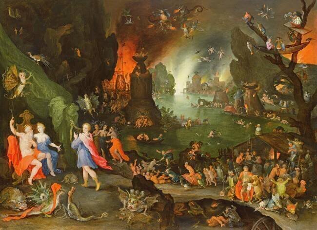 Orphée avec une harpe jouant pour Pluton et Perséphone aux Enfers Jan Brueghel l'Ancien