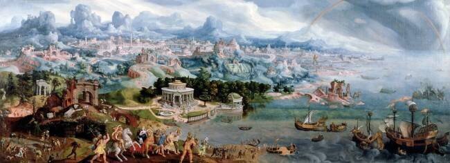 Panoramic Fantasy with the Abduction of Helen Maarten van Heemskerck