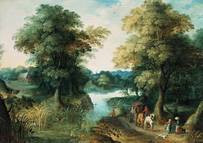 Paysage fluvial Jan Brueghel l'Ancien