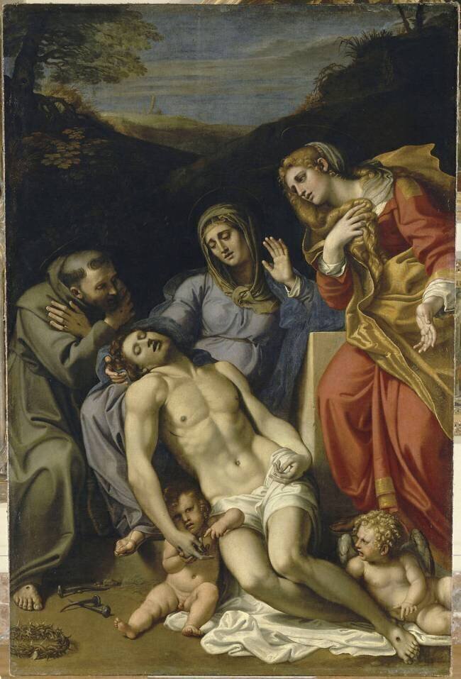 Piéta avec saint François et sainte Marie-Madeleine Annibale Carracci