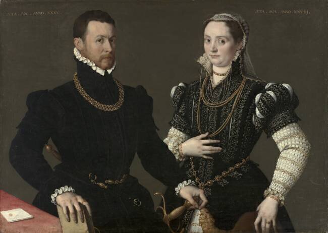 Portrait d'un couple Ecole italienne