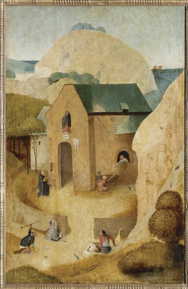 Saint Jacques et le magicien Hermogène; Un prieuré antonin (revers) Jérôme Bosch